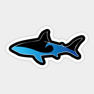 Surf the shark Black Sticker